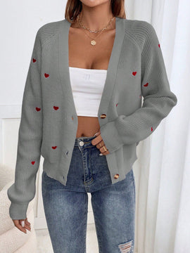 Frenchy cardigan con botones de corte casual y rayas para mujer, para otono/invierno