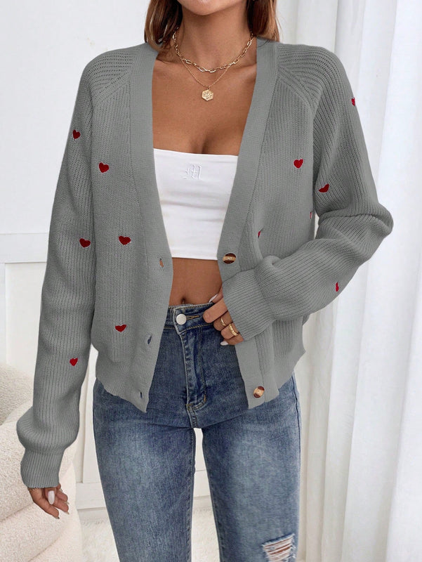 Frenchy cardigan con botones de corte casual y rayas para mujer, para otono/invierno
