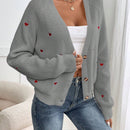 Frenchy cardigan con botones de corte casual y rayas para mujer, para otono/invierno