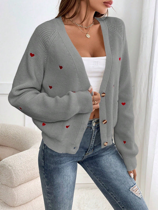 Frenchy cardigan con botones de corte casual y rayas para mujer, para otono/invierno
