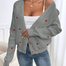 Frenchy cardigan con botones de corte casual y rayas para mujer, para otono/invierno