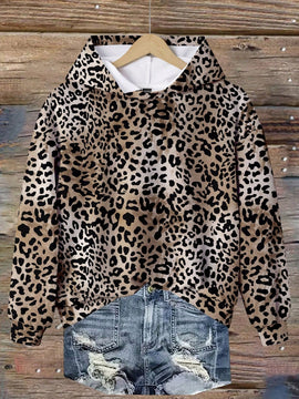 Lune sudadera con capucha de estampado floral vintage todo sobre en estilo minimalista casual, adecuada para otono/invierno