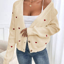 Frenchy cardigan con botones de corte casual y rayas para mujer, para otono/invierno