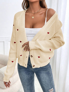 Frenchy cardigan con botones de corte casual y rayas para mujer, para otono/invierno