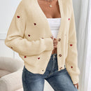 Frenchy cardigan con botones de corte casual y rayas para mujer, para otono/invierno