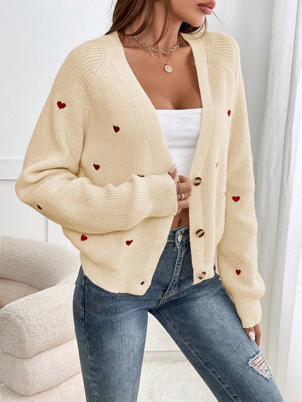 Frenchy cardigan con botones de corte casual y rayas para mujer, para otono/invierno