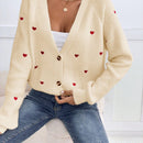 Frenchy cardigan con botones de corte casual y rayas para mujer, para otono/invierno