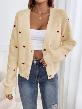 Frenchy cardigan con botones de corte casual y rayas para mujer, para otono/invierno