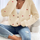 Frenchy cardigan con botones de corte casual y rayas para mujer, para otono/invierno
