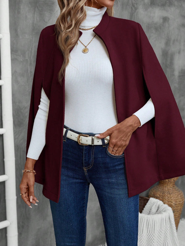 Emery rose ropa de otono para mujer, abrigo de lana con estilo de capa elegante para mujer, ropa de oficina para mujer