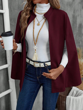 Emery rose abrigo de lana con estilo de capa elegante de unicolor para dama, para otono/invierno