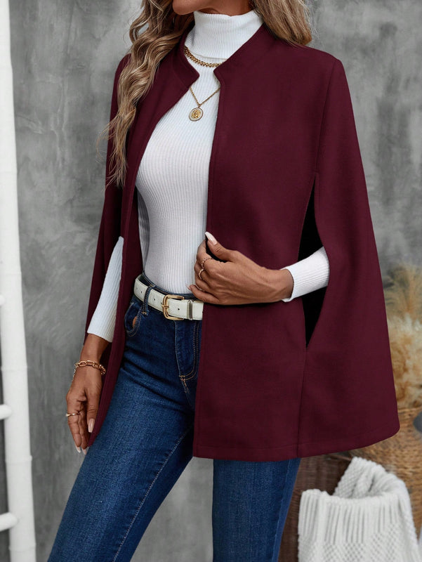 Emery rose ropa de otono para mujer, abrigo de lana con estilo de capa elegante para mujer, ropa de oficina para mujer