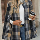 Emery rose cardigan de punto informal de manga larga con estampado de cuadros para mujer