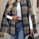 Emery rose abrigo de lana con estilo de capa elegante de unicolor para dama, para otono/invierno