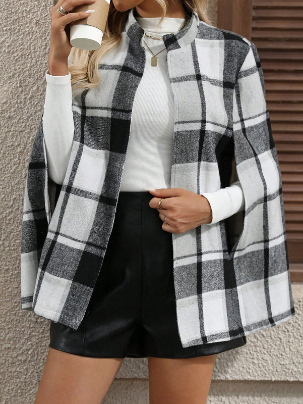 Emery rose ropa de otono para mujer, abrigo de lana con estilo de capa elegante para mujer, ropa de oficina para mujer