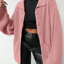 Cardigan de manga larga con botones y cuello para mujer, de estilo minimalista