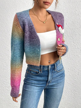 Blusa decorativa minimalista con botones delanteros y manga larga para mujer, de uso casual diario