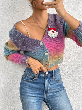 Blusa decorativa minimalista con botones delanteros y manga larga para mujer, de uso casual diario