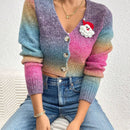 Blusa decorativa minimalista con botones delanteros y manga larga para mujer, de uso casual diario