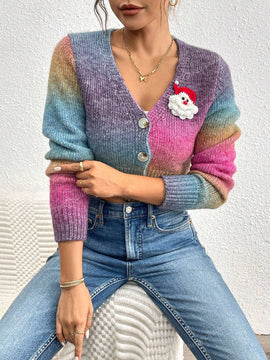 Blusa decorativa minimalista con botones delanteros y manga larga para mujer, de uso casual diario