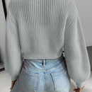 Moosta cardigan holgado de mujer con mangas farol, hombros caidos y bordado de fresa de estilo casual