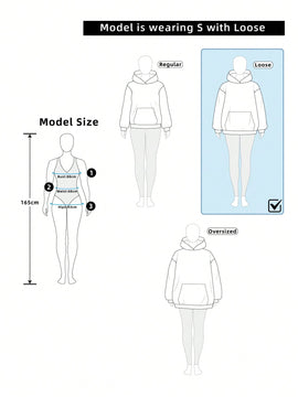 Essnce sudadera holgada con capucha, de manga larga, con estampado minimalista casual para mujer, otono/invierno