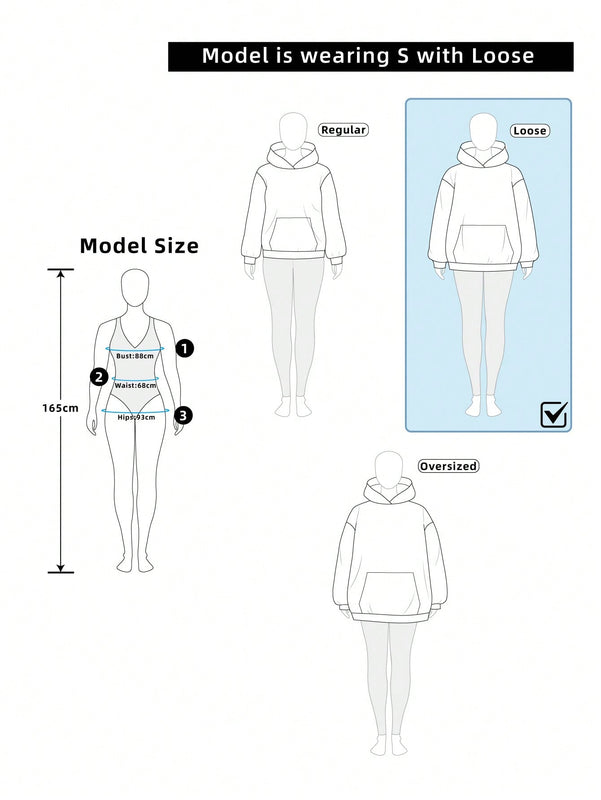 Essnce sudadera holgada con capucha, de manga larga, con estampado minimalista casual para mujer, otono/invierno