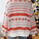Emery rose cardigan casual con caida de hombros y patron geometrico para mujer, otono/invierno