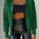 Cardigan casual de un solo botonadura de mangas largas y hombros caidos de unicolor para mujer, otono/invierno