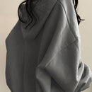Ezwear sudadera con capucha de manga larga informal con estampado de letra, hombros caidos y cordon, para otono