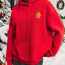 Maija sudadera con capucha casual de navidad con hombros caidos, manga larga, cordon, y grafico del hombre de jengibre para mujeres en la temporada navidena