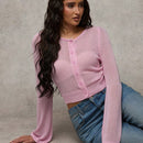 Bae cardigan corto casual de un solo botonadura y unicolor para mujer, otono