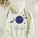 Sudadera con capucha casual con estampado de eslogan de planeta, nueva para mujer otono/invierno 2024, combinando moda y funcionalidad: una prenda superior con capucha adecuada para superposicion, entrenamiento o relajacion