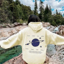Sudadera con capucha casual con estampado de eslogan de planeta, nueva para mujer otono/invierno 2024, combinando moda y funcionalidad: una prenda superior con capucha adecuada para superposicion, entrenamiento o relajacion
