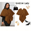 Lady poncho para mujer con diseno de drapeado en la cintura y lazo