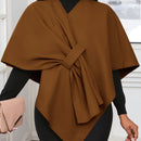 Lady poncho para mujer con diseno de drapeado en la cintura y lazo