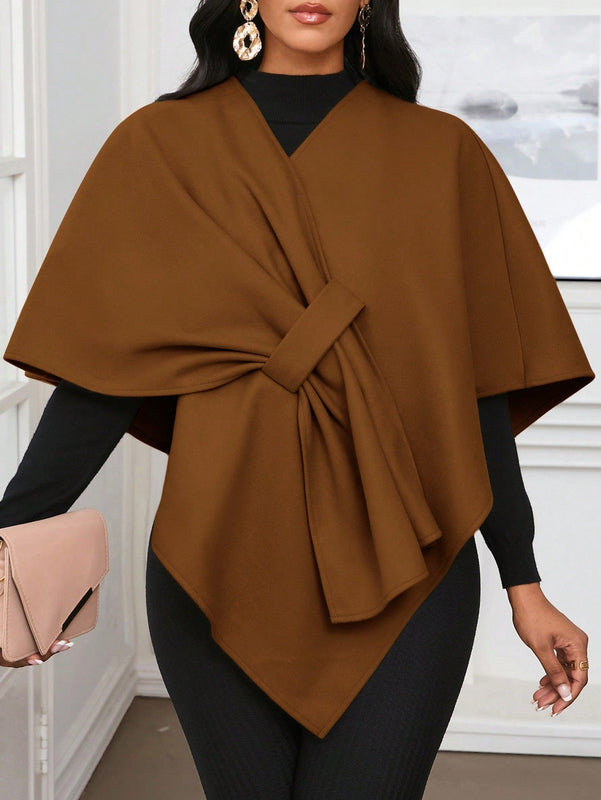 Lady poncho para mujer con diseno de drapeado en la cintura y lazo