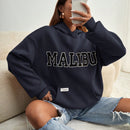 Ezwear sudadera informal con capucha y bolsillo con estampado de letras, para otono/invierno