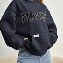 Ezwear sudadera informal con capucha y bolsillo con estampado de letras, para otono/invierno