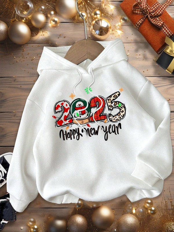 Ezwear sudadera informal tipo streetwear con lema, con corte holgado, estampado negro y rosa, para mujer, otono invierno