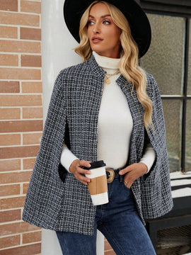 Emery rose ropa de otono para mujer, abrigo de lana con estilo de capa elegante para mujer, ropa de oficina para mujer