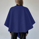 Clasi capa abrigo de lana asimetrica y holgada de diseno de moda de un solo color, para otono/invierno