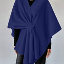 Clasi capa abrigo de lana asimetrica y holgada de diseno de moda de un solo color, para otono/invierno