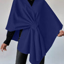 Clasi capa abrigo de lana asimetrica y holgada de diseno de moda de un solo color, para otono/invierno