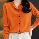 Essnce cardigan suelto y casual de mujer de un solo abotonado, de color liso, manga larga, para otono/invierno