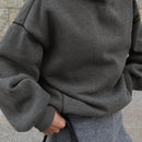 Dazy sudadera con capucha de unicolor, de ajuste holgado y de manga larga para mujeres