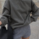 Dazy sudadera con capucha de unicolor, de ajuste holgado y de manga larga para mujeres