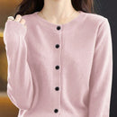 Essnce cardigan suelto y casual de mujer de un solo abotonado, de color liso, manga larga, para otono/invierno