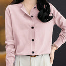 Essnce cardigan suelto y casual de mujer de un solo abotonado, de color liso, manga larga, para otono/invierno