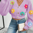 Essnce cardigan informal de mujer con botones delanteros y estampado de flores, apropiado para el uso diario en otono/invierno